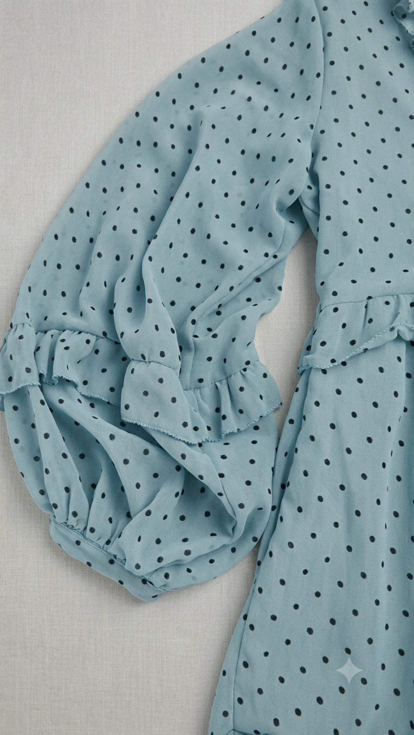 Veste courte Zara bleue à pois avec volants - Taille S – photo 3